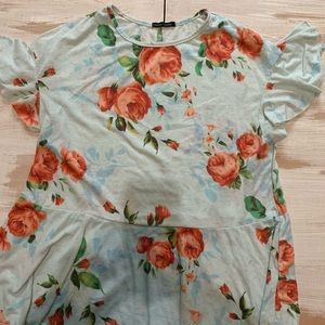 Floral peplum style top